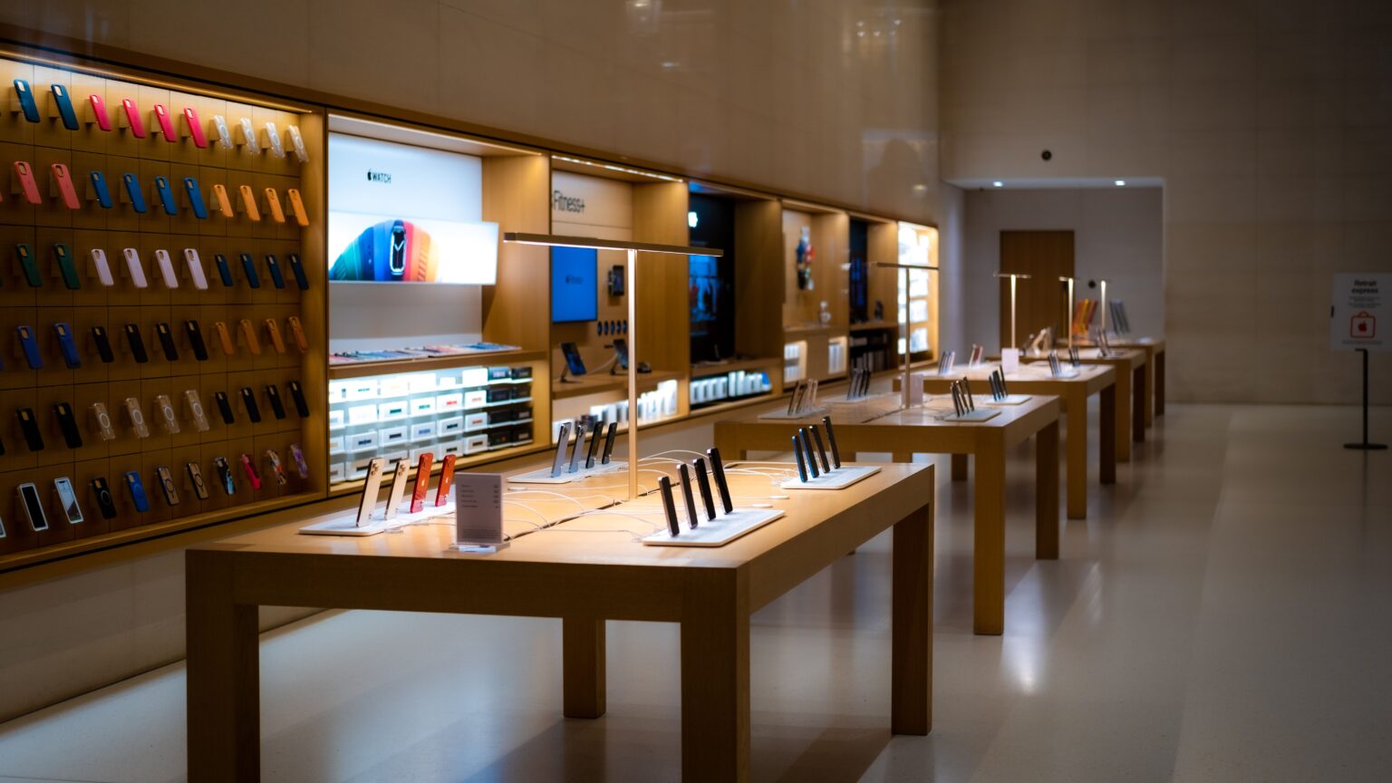 shopping for smartphones in a store